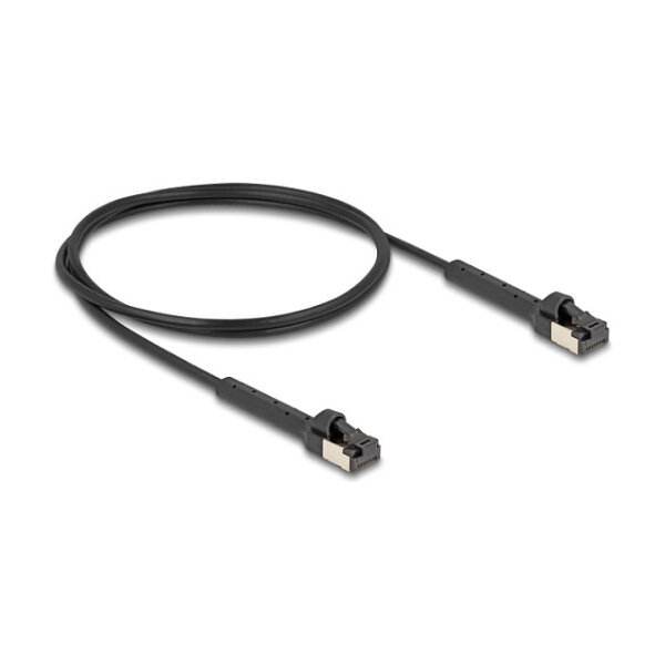 Delock RJ45 Slim Netzwerkkabel Cat.6A U/FTP winkelbar schwarz 1 m