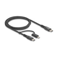 Delock USB Kabel 2 in 1 USB Type-C™ zu USB Type-C™ / Lightning™ für iPhone™ und iPad™ 1 m MFi 60 W