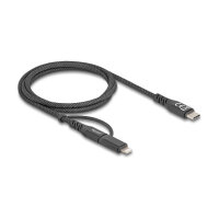 Delock USB Kabel 2 in 1 USB Type-C™ zu USB Type-C™ / Lightning™ für iPhone™ und iPad™ 1 m MFi 60 W