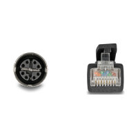 Delock M12 Kabel X-kodiert 8 Pin Buchse zu RJ45 Stecker Cat.5e S/FTP flexibel 2 m schwarz