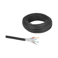 Delock Netzwerkkabel Rolle Cat.6A U/FTP 500 MHz Slim flexibel halogenfrei 50 m schwarz