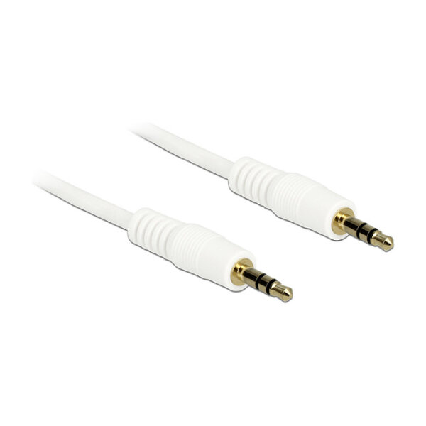 Delock Klinkenkabel 3,5 mm 3 Pin Stecker > Stecker 0,5 m weiß