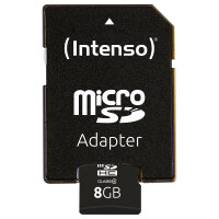 CARD 8GB Intenso MicroSDHC 21MB/s +Adapter