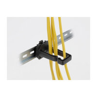 Delock Kabelbügel 70 x 24 mm mit Montageplatte zur Hutschienenbefestigung schwarz
