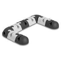 Delock Kabelhalter selbstklebend modular Set 9 Stück schwarz / grau