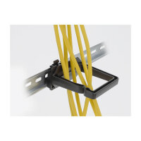 Delock Kabelbügel 70 x 70 mm mit Montageplatte zur Hutschienenbefestigung schwarz