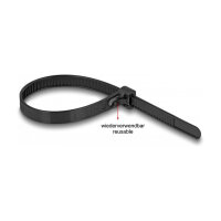 Delock Kabelbinder wiederverwendbar hitzebeständig L 200 x B 7,5 mm 100 Stück schwarz