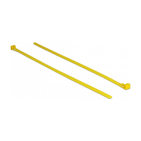 Delock Kabelbinder wiederverwendbar hitzebeständig L 300 x B 7,6 mm 100 Stück gelb