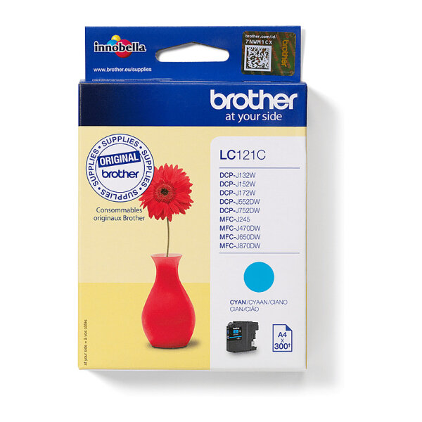 Brother Tinte LC-121C Cyan bis zu 300 Seiten A4 nach ISO 24711