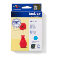 Brother Tinte LC-121C Cyan bis zu 300 Seiten A4 nach ISO 24711