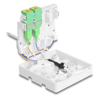 Delock LWL Anschlussdose 2 x SC/APC Simplex mit Verlegekabel Set 30 m