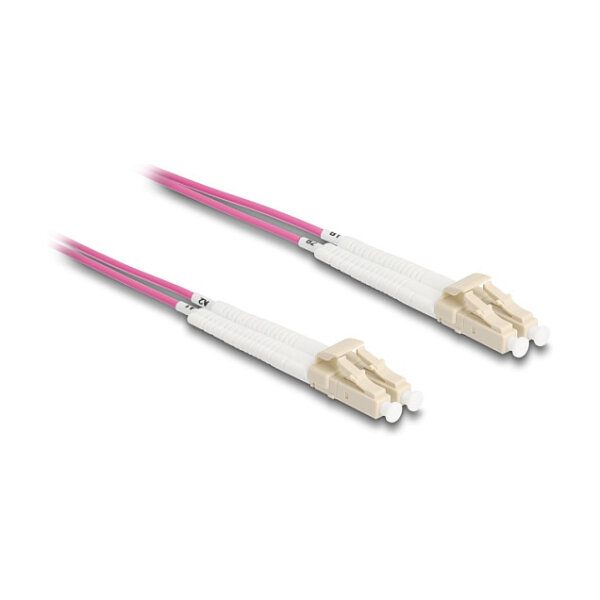 Delock LWL Kabel LC Duplex zu LC Duplex Multimode OM4 winkelbar 10 m