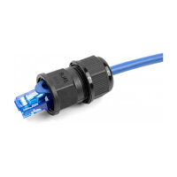 Delock Durchführungskupplung für RJ45 Netzwerkkabel IP67 staub- und wasserdicht schwarz