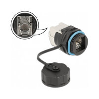 Delock Kabelverbinder RJ45 Buchse zu Cat.6A LSA mit Verschlusskappe wasserfest