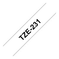 Brother Schriftband TZe-231 12mm/8m Schwarz/Weiß