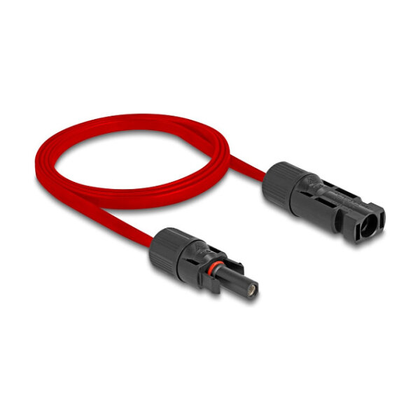 Delock DL4 Solar Flachbandkabel Stecker zu Buchse 1 m rot