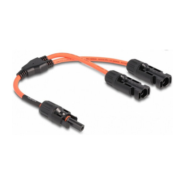 Delock DL4 Solar Splitter Kabel 1 x Buchse zu 2 x Stecker 30 cm rot