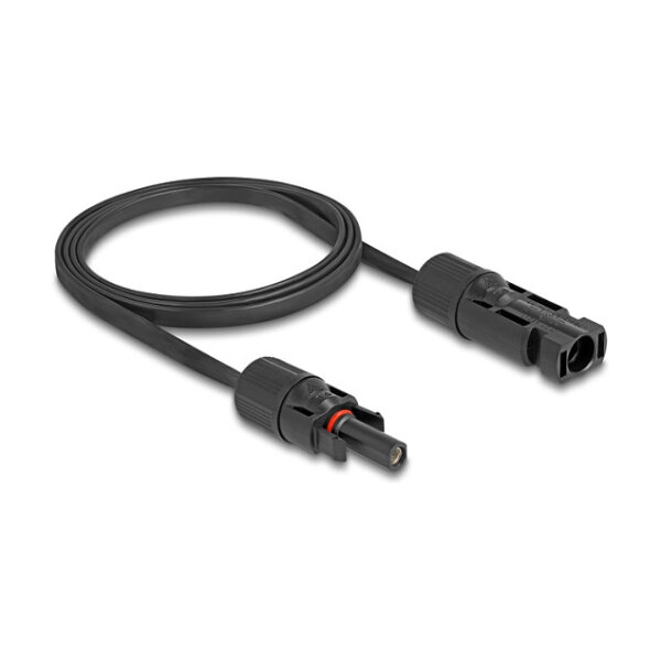 Delock DL4 Solar Flachbandkabel Stecker zu Buchse 1 m schwarz
