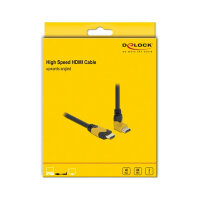 Delock High Speed HDMI Kabel Stecker gerade zu Stecker 90° oben gewinkelt 48 Gbps 8K 60 Hz 2 m