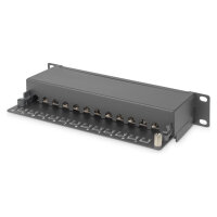 DIGITUS Patchpanel 1HE 12-Port Cat6 ClassE geschirmt schw.