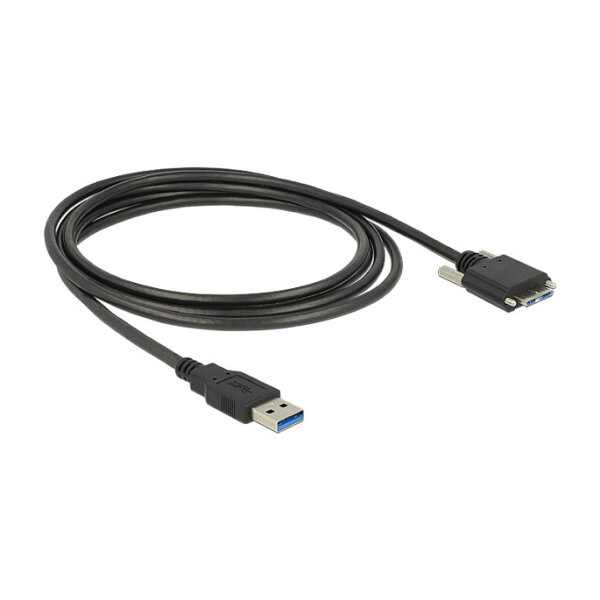 Delock USB 5 Gbps Kabel Typ-A Stecker zu USB 5 Gbps Typ Micro-B Stecker mit Schrauben 3 m