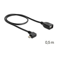 Delock Kabel USB micro-B Stecker > USB 2.0-A Buchse OTG 50 cm gewinkelt