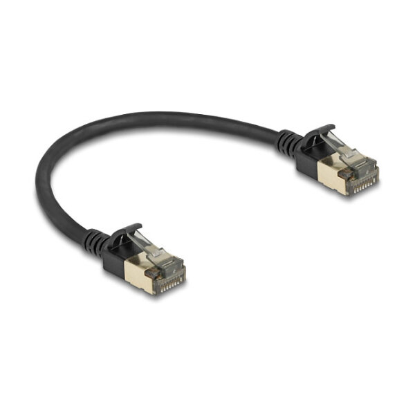 Delock RJ45 Netzwerkkabel Cat.8.1 F/FTP Slim Pro 0,25 m schwarz
