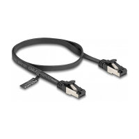 Delock RJ45 Flachband Patchkabel Stecker zu Stecker Cat.8.1 flexibel 0,5 m schwarz