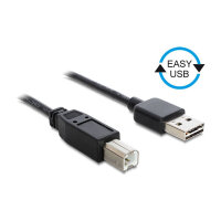 Delock Kabel EASY-USB 2.0 Typ-A Stecker > USB 2.0 Typ-B Stecker 1 m schwarz