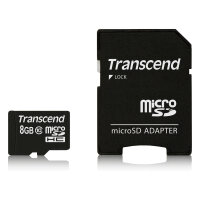 CARD 8GB Transcend Premium MicroSDHC 10MB/s +Adapter