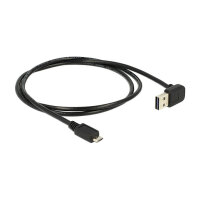 Delock Kabel EASY-USB 2.0 Typ-A Stecker gewinkelt oben / unten > USB 2.0 Typ Micro-B Stecker 1 m