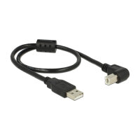 Delock Kabel USB 2.0 Typ-A Stecker > USB 2.0 Typ-B Stecker gewinkelt 0,5 m schwarz