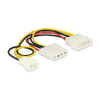 Delock Stromkabel 4 Pin Stecker > 1 x 4 Pin Buchse + 1...