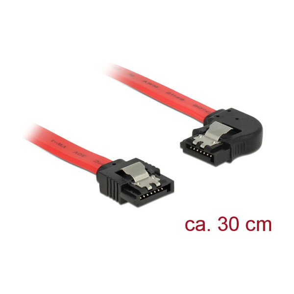Delock SATA 6 Gb/s Kabel gerade auf links gewinkelt 30 cm rot