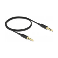 Delock Klinkenkabel 3,5 mm 4 Pin Stecker zu Stecker Ultra...