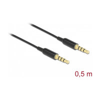 Delock Klinkenkabel 3,5 mm 4 Pin Stecker zu Stecker Ultra...