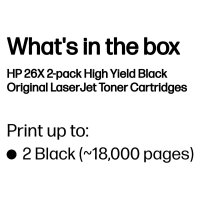 HP 26X original LaserJet Toner cartridge CF226XD Black High Yield 2-pack