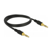 Delock Klinkenkabel 3,5 mm 3 Pin Stecker > Stecker 1 m schwarz