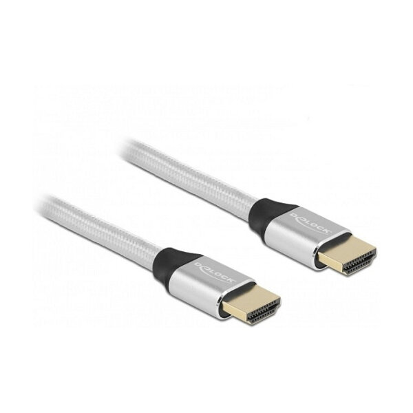 Delock Ultra High Speed HDMI Kabel 48 Gbps 8K 60 Hz silber 3 m zertifiziert