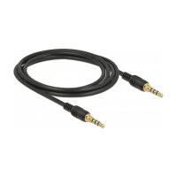Delock Klinkenkabel 3,5 mm 4 Pin Stecker zu Stecker 2 m...