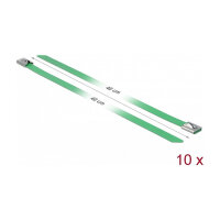 Delock Edelstahlkabelbinder L 400 x B 7,9 mm grün 10 Stück