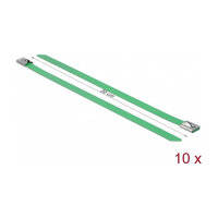 Delock Edelstahlkabelbinder L 200 x B 7,9 mm grün 10...