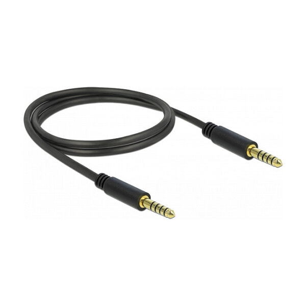 Delock Klinkenkabel 4,4 mm 5 Pin Stecker zu Stecker 1 m schwarz