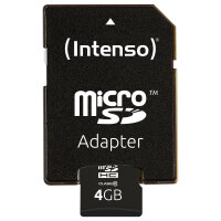 CARD 4GB Intenso 3413450 MicroHC Class 10 20MB/s inkl. Adapter