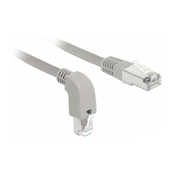 Delock Netzwerkkabel RJ45 Cat.6 S/FTP unten gewinkelt / gerade 1 m