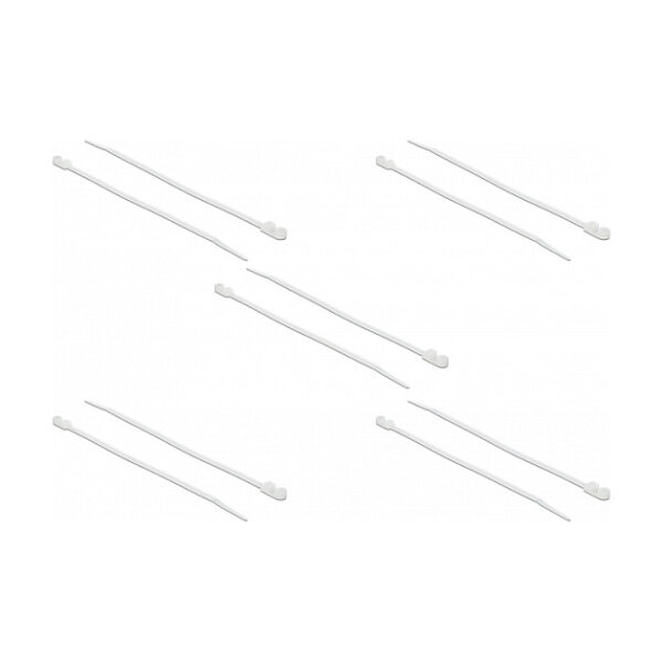 Delock Kabelbinder mit Befestigungsöse L 200 x B 4,8 mm weiß 10 Stück