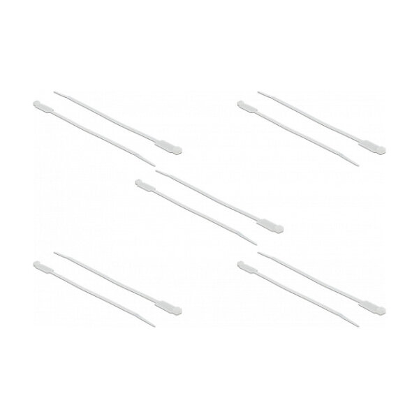 Delock Kabelbinder mit Beschriftungsfeld L 190 x B 4,8 mm weiß 10 Stück