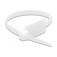 Delock Kabelbinder mit Beschriftungsfeld L 190 x B 4,8 mm weiß 10 Stück