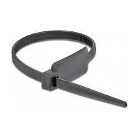 Delock Kabelbinder mit Beschriftungsfeld L 300 x B 4,8 mm schwarz 10 Stück