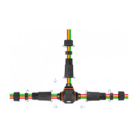 Delock Kabelverbinder T-Form für Außenbereich 5 Pin, IP68 wasserdicht, schraubbar, Kabeldurchmesser 4,5 - 7,5 mm schwarz